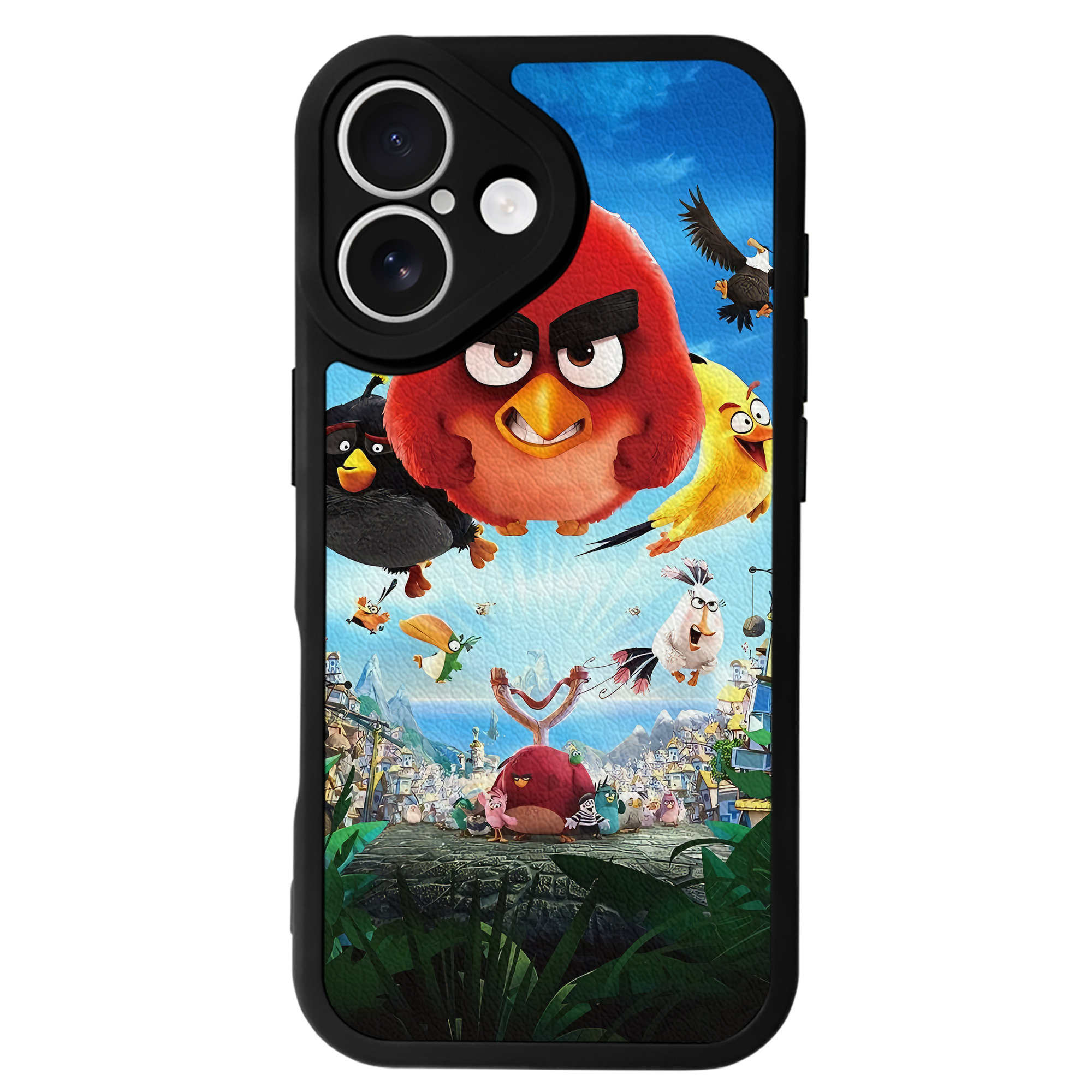 （画像用） Angry Birds アングリーバード 【iPhone 16シリーズ対応】シリコンスマホケース（レザー調） 材質：シリコン